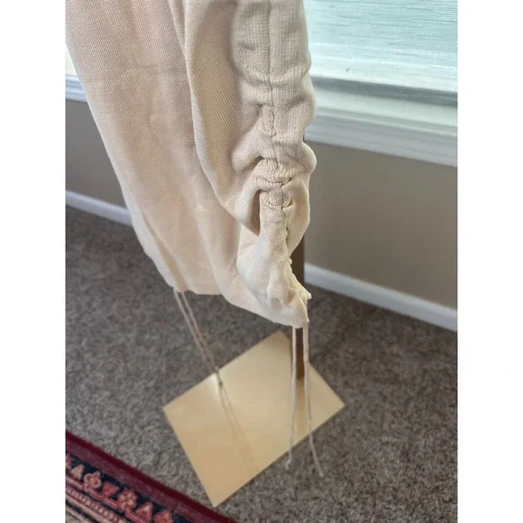 Lioness Sleeveless Knit Dress Drawstring Bodycon Midi Neutral NWT XL Extra Large - Picture 5 of 9